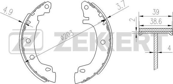 Zekkert BK-4163 - Kit ganasce freno autozon.pro