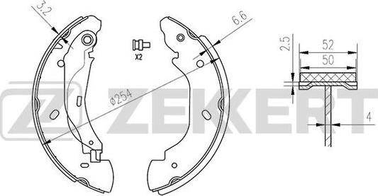 Zekkert BK-4100 - Kit ganasce freno autozon.pro