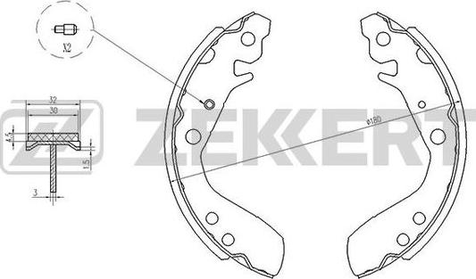 Zekkert BK-4108 - Kit ganasce freno autozon.pro