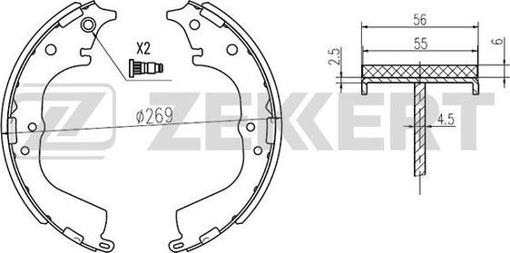 Zekkert BK-4107 - Kit ganasce freno autozon.pro