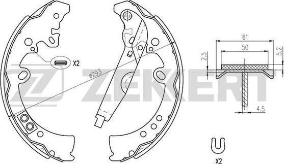 Zekkert BK-4116 - Kit ganasce freno autozon.pro