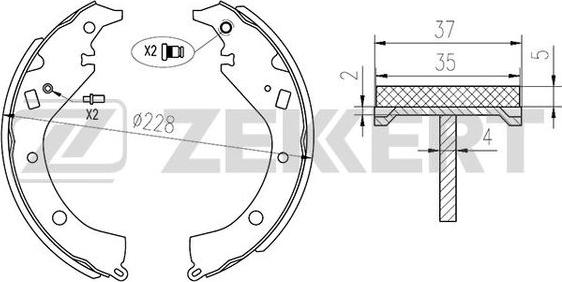 Zekkert BK-4111 - Kit ganasce freno autozon.pro