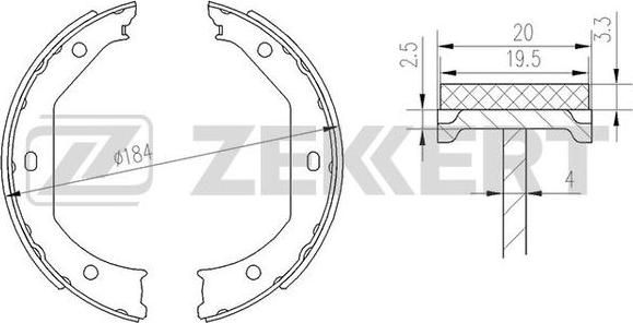 Zekkert BK-4136 - Kit ganasce freno autozon.pro