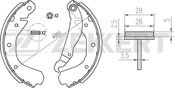 Zekkert BK-4130 - Kit ganasce freno autozon.pro