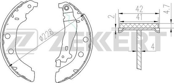 Zekkert BK-4138 - Kit ganasce freno autozon.pro