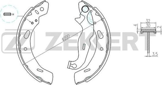 Zekkert BK-4132 - Kit ganasce freno autozon.pro