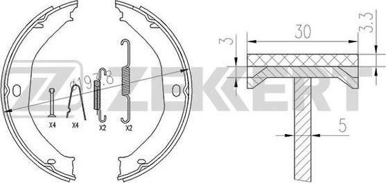 Zekkert BK-4124 - Kit ganasce freno autozon.pro