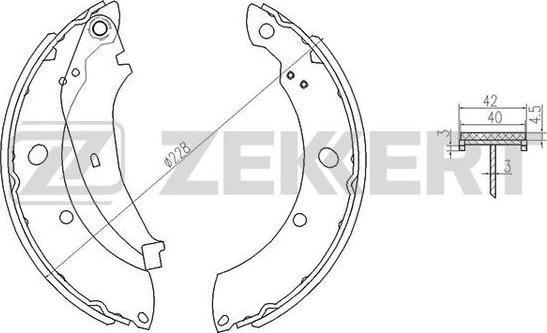 Zekkert BK-4125 - Kit ganasce freno autozon.pro