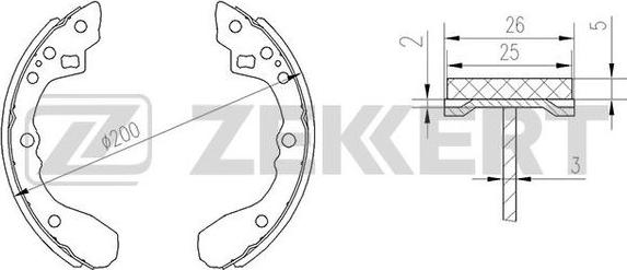 Zekkert BK-4128 - Kit ganasce freno autozon.pro