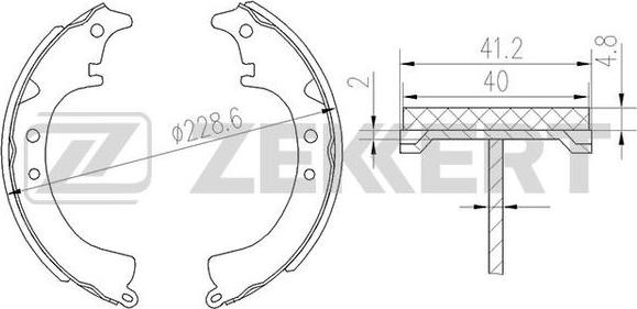 Zekkert BK-4122 - Kit ganasce freno autozon.pro