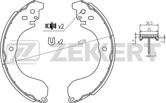 Zekkert BK-4179 - Kit ganasce freno autozon.pro