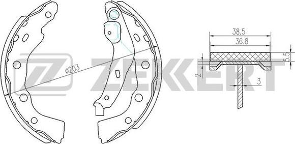 Zekkert BK-4177 - Kit ganasce freno autozon.pro