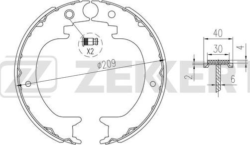 Zekkert BK-4349 - Kit ganasce freno autozon.pro