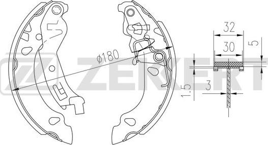 Zekkert BK-4344 - Kit ganasce freno autozon.pro