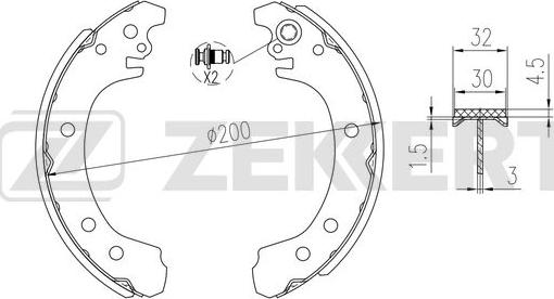 Zekkert BK-4348 - Kit ganasce freno autozon.pro