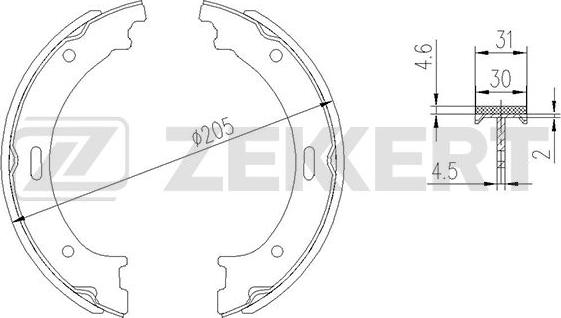 Zekkert BK-4343 - Kit ganasce freno autozon.pro