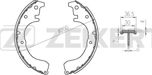 Zekkert BK-4355 - Kit ganasce freno autozon.pro