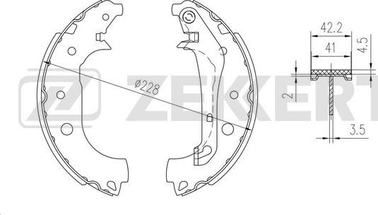 Zekkert BK-4351 - Kit ganasce freno autozon.pro