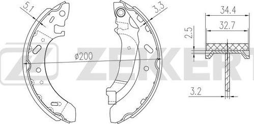 Zekkert BK-4366 - Kit ganasce freno autozon.pro