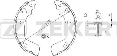 Zekkert BK-4367 - Kit ganasce freno autozon.pro