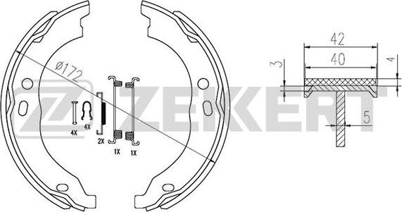 Zekkert BK-4306 - Kit ganasce freno autozon.pro