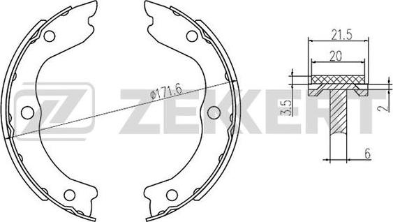 Zekkert BK-4300 - Kit ganasce freno autozon.pro