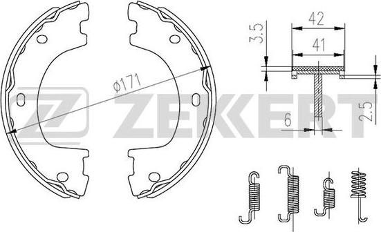 Zekkert BK-4308 - Kit ganasce freno autozon.pro