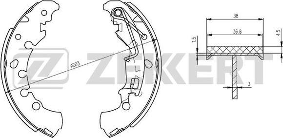 Zekkert BK-4302 - Kit ganasce freno autozon.pro