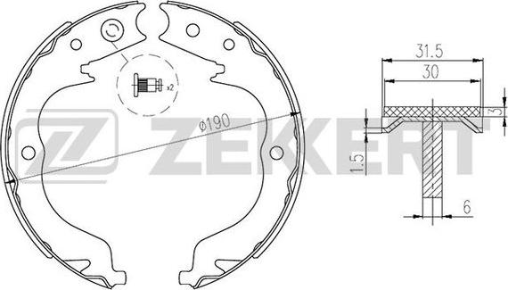 Zekkert BK-4307 - Kit ganasce freno autozon.pro