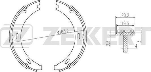 Zekkert BK-4336 - Kit ganasce freno autozon.pro