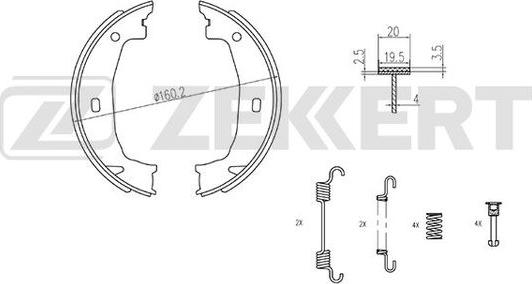 Zekkert BK-4322 - Kit ganasce freno autozon.pro