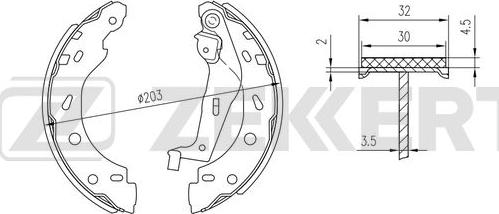 Zekkert BK-4376 - Kit ganasce freno autozon.pro