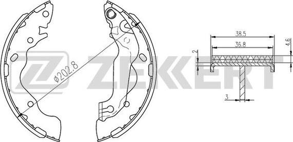 Zekkert BK-4296 - Kit ganasce freno autozon.pro