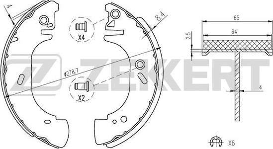 Zekkert BK-4291 - Kit ganasce freno autozon.pro