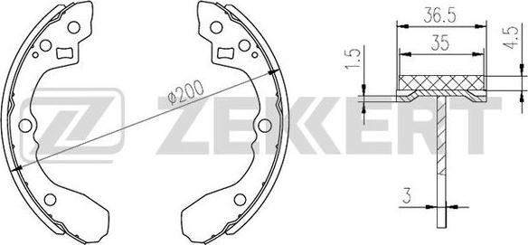 Zekkert BK-4250 - Kit ganasce freno autozon.pro