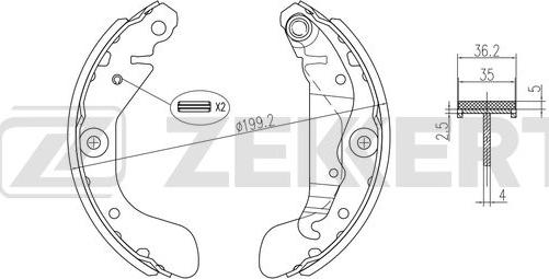 Zekkert BK-4209 - Kit ganasce freno autozon.pro