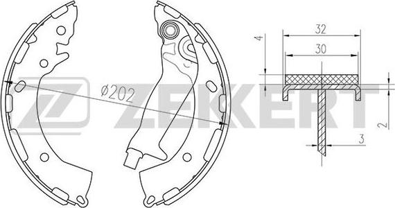 Zekkert BK-4202 - Kit ganasce freno autozon.pro