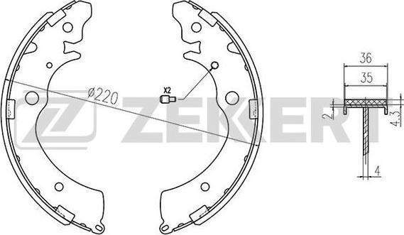 Zekkert BK-4207 - Kit ganasce freno autozon.pro