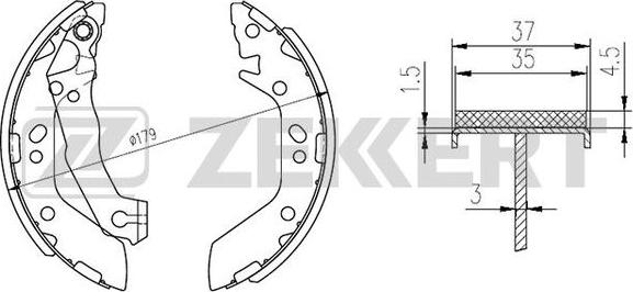 Zekkert BK-4219 - Kit ganasce freno autozon.pro