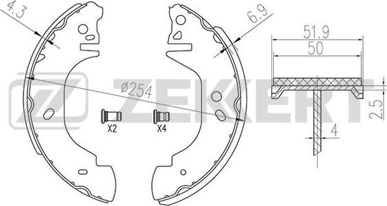 Zekkert BK-4285 - Kit ganasce freno autozon.pro