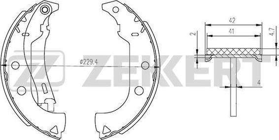 Zekkert BK-4281 - Kit ganasce freno autozon.pro