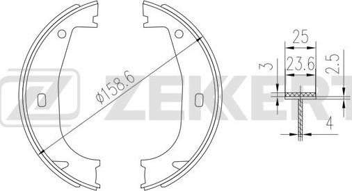 Zekkert BK-4288 - Kit ganasce freno autozon.pro