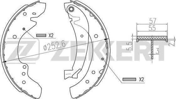 Zekkert BK-4287 - Kit ganasce freno autozon.pro