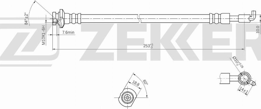 Zekkert BS-9383 - Flessibile del freno autozon.pro