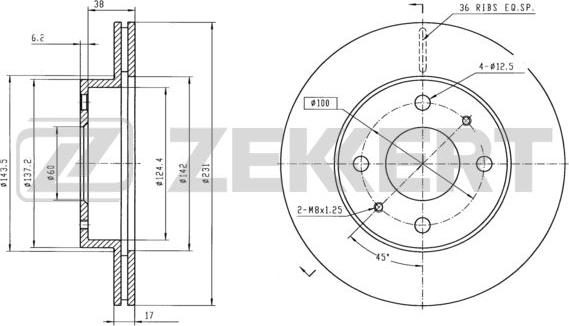 Zekkert BS-5939 - Discofreno autozon.pro