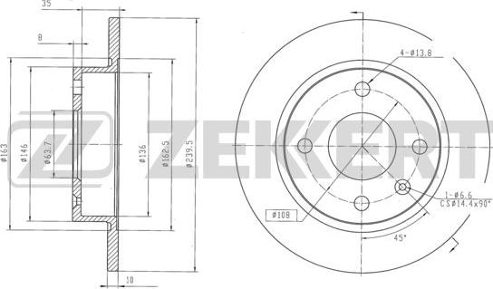 Zekkert BS-5924 - Discofreno autozon.pro