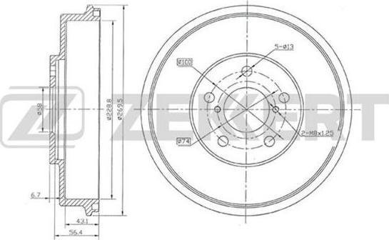 Zekkert BS-5459 - Tamburo freno autozon.pro