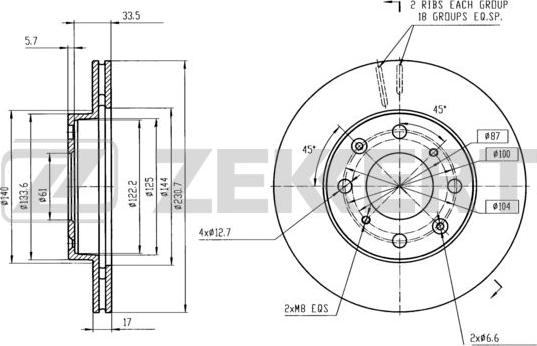 Zekkert BS-5462 - Discofreno autozon.pro