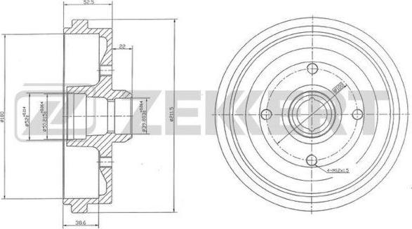 Zekkert BS-5416 - Tamburo freno autozon.pro