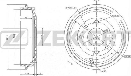 Zekkert BS-5481 - Tamburo freno autozon.pro